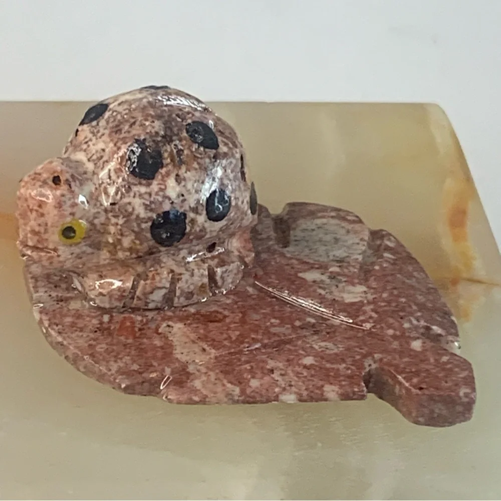 Miniature LADYBUG Stone Carving Mini BEETLE Figurine Steatite Soapstone Insect